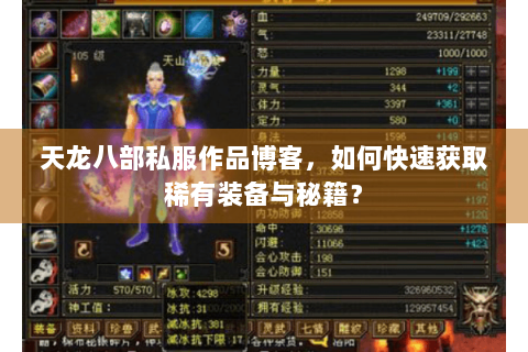 天龙八部私服作品博客，如何快速获取稀有装备与秘籍？