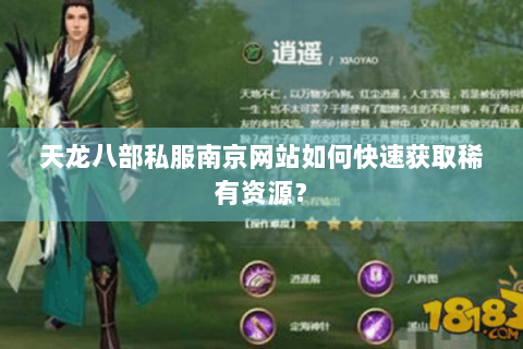 天龙八部私服南京网站如何快速获取稀有资源？