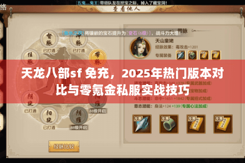 天龙八部sf 免充，2025年热门版本对比与零氪金私服实战技巧