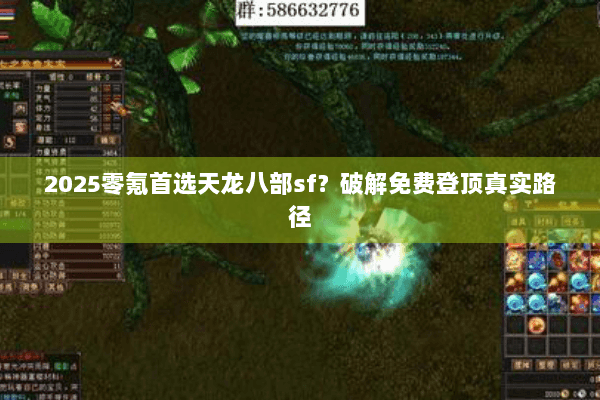 2025零氪首选天龙八部sf？破解免费登顶真实路径