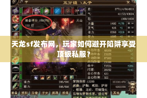 天龙sf发布网，玩家如何避开陷阱享受顶级私服？