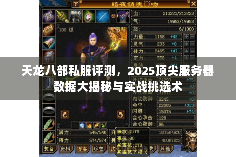 天龙八部私服评测,2025顶尖服务器数据大揭秘与实战挑选术 天龙八部私服评测,2025顶尖服务器数据大揭秘与实战挑选术