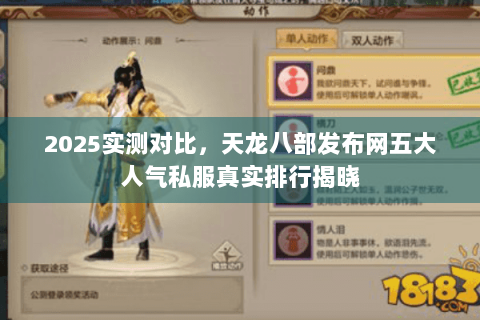 2025实测对比，天龙八部发布网五大人气私服真实排行揭晓