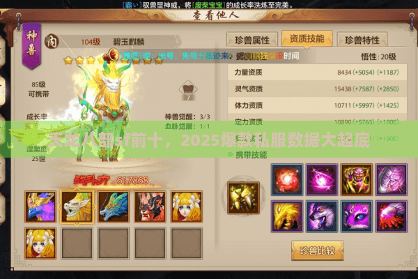 天龙八部sf前十，2025爆款私服数据大起底