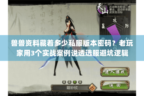 兽兽资料藏着多少私服版本密码？老玩家用3个实战案例说透选服避坑逻辑