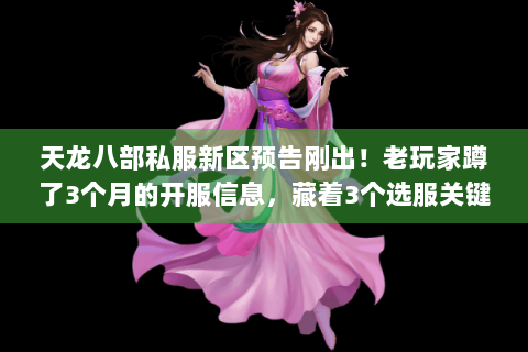 天龙八部私服新区预告刚出！老玩家蹲了3个月的开服信息，藏着3个选服关键