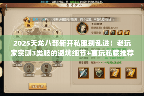 2025天龙八部新开私服别乱进！老玩家实测3类服的避坑细节+高玩私藏推荐