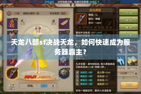 天龙八部sf决战天龙,如何快速成为服务器霸主? 天龙八部sf决战天龙,如何快速成为服务器霸主?