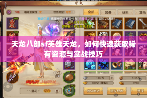天龙八部sf英雄天龙,如何快速获取稀有资源与实战技巧 天龙八部sf英雄天龙,如何快速获取稀有资源与实战技巧