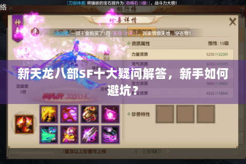 新天龙八部SF十大疑问解答,新手如何避坑? 新天龙八部SF十大疑问解答,新手如何避坑?