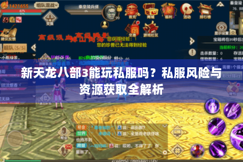 新天龙八部3能玩私服吗?私服风险与资源获取全解析 新天龙八部3能玩私服吗?私服风险与资源获取全解析