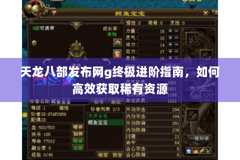 天龙八部发布网g终极进阶指南,如何高效获取稀有资源 天龙八部发布网g终极进阶指南,如何高效获取稀有资源