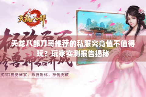 天龙八部刀哥推荐的私服究竟值不值得玩?玩家实测报告揭秘 天龙八部刀哥推荐的私服究竟值不值得玩?玩家实测报告揭秘