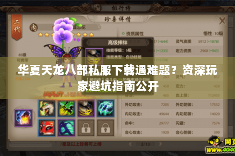 华夏天龙八部私服下载遇难题?资深玩家避坑指南公开 华夏天龙八部私服下载遇难题?资深玩家避坑指南公开
