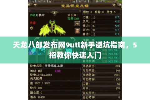 天龙八部发布网9utl新手避坑指南，5招教你快速入门