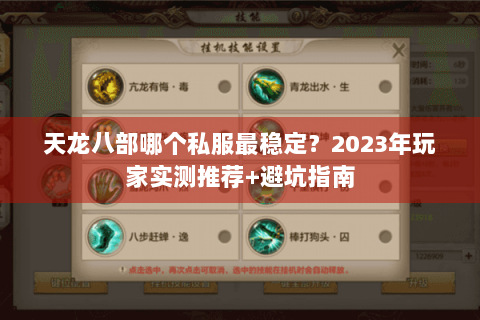 天龙八部哪个私服最稳定？2023年玩家实测推荐+避坑指南