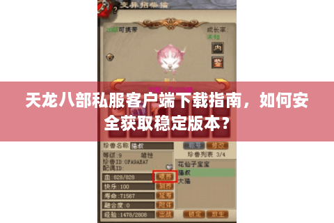 天龙八部私服客户端下载指南，如何安全获取稳定版本？