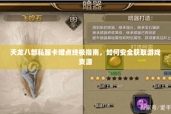 天龙八部私服卡赠点终极指南，如何安全获取游戏资源