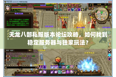 天龙八部私服版本论坛攻略，如何找到稳定服务器与独家玩法？