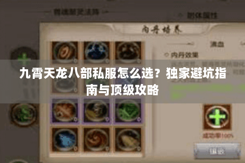 九霄天龙八部私服怎么选？独家避坑指南与顶级攻略
