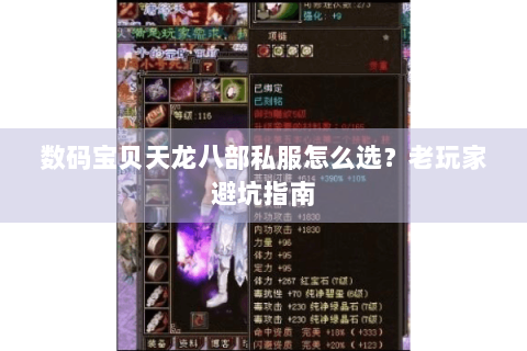 数码宝贝天龙八部私服怎么选?老玩家避坑指南 数码宝贝天龙八部私服怎么选?老玩家避坑指南