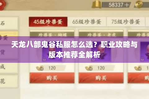 天龙八部鬼谷私服怎么选?职业攻略与版本推荐全解析 天龙八部鬼谷私服怎么选?职业攻略与版本推荐全解析