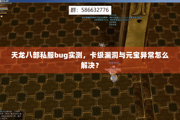天龙八部私服bug实测，卡级漏洞与元宝异常怎么解决？