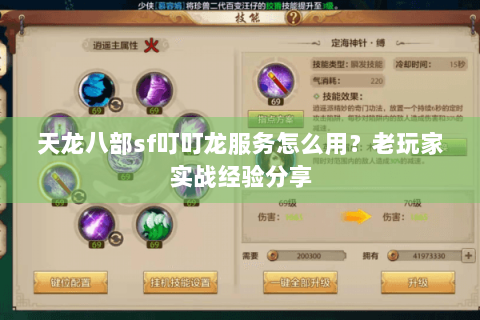 天龙八部sf叮叮龙服务怎么用?老玩家实战经验分享 天龙八部sf叮叮龙服务怎么用?老玩家实战经验分享