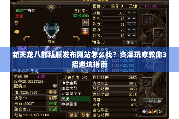 新天龙八部私服发布网站怎么找?资深玩家教你3招避坑指南 新天龙八部私服发布网站怎么找?资深玩家教你3招避坑指南