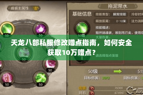 天龙八部私服修改赠点指南，如何安全获取10万赠点？
