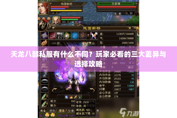 天龙八部私服有什么不同?玩家必看的三大差异与选择攻略 天龙八部私服有什么不同?玩家必看的三大差异与选择攻略