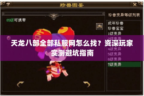 天龙八部全部私服网怎么找？资深玩家实测避坑指南