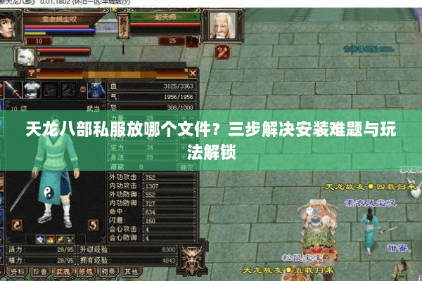 天龙八部私服放哪个文件？三步解决安装难题与玩法解锁