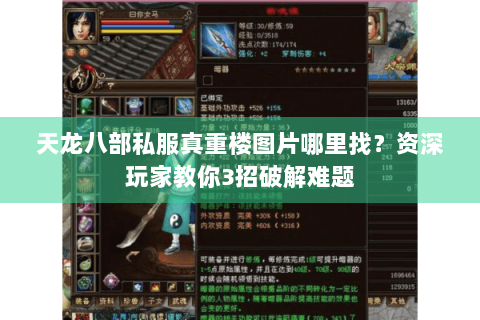 天龙八部私服真重楼图片哪里找？资深玩家教你3招破解难题