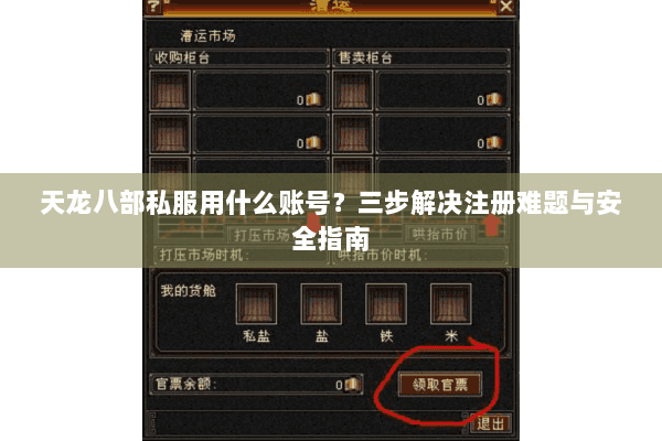 天龙八部私服用什么账号？三步解决注册难题与安全指南