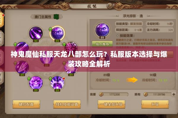 神鬼魔仙私服天龙八部怎么玩？私服版本选择与爆装攻略全解析