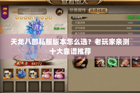 天龙八部私服版本怎么选?老玩家亲测十大靠谱推荐 天龙八部私服版本怎么选?老玩家亲测十大靠谱推荐
