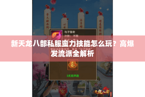 新天龙八部私服蛮力技能怎么玩？高爆发流派全解析