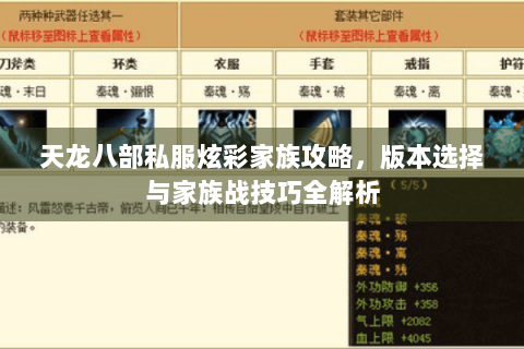 天龙八部私服炫彩家族攻略,版本选择与家族战技巧全解析 天龙八部私服炫彩家族攻略,版本选择与家族战技巧全解析