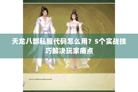 天龙八部私服代码怎么用?5个实战技巧解决玩家痛点 天龙八部私服代码怎么用?5个实战技巧解决玩家痛点