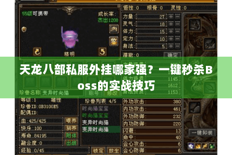 天龙八部私服外挂哪家强?一键秒杀Boss的实战技巧 天龙八部私服外挂哪家强?一键秒杀Boss的实战技巧