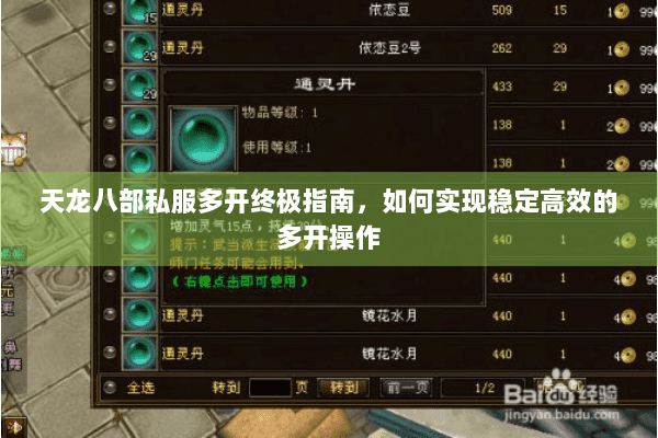 天龙八部私服多开终极指南,如何实现稳定高效的多开操作 天龙八部私服多开终极指南,如何实现稳定高效的多开操作