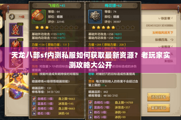 天龙八部sf内测私服如何获取最新资源？老玩家实测攻略大公开