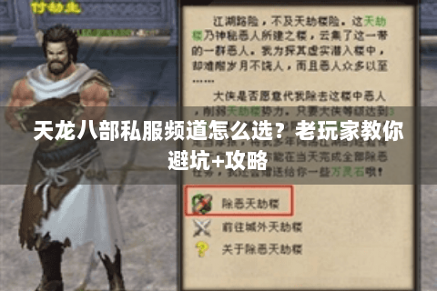 天龙八部私服频道怎么选？老玩家教你避坑+攻略