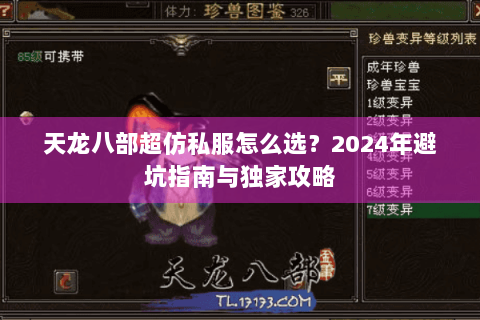 天龙八部超仿私服怎么选?2024年避坑指南与独家攻略 天龙八部超仿私服怎么选?2024年避坑指南与独家攻略