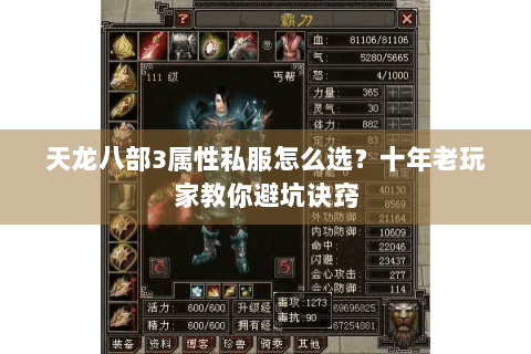 天龙八部3属性私服怎么选?十年老玩家教你避坑诀窍 天龙八部3属性私服怎么选?十年老玩家教你避坑诀窍