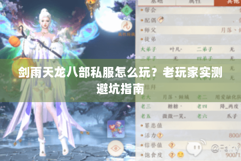 剑雨天龙八部私服怎么玩?老玩家实测避坑指南 剑雨天龙八部私服怎么玩?老玩家实测避坑指南