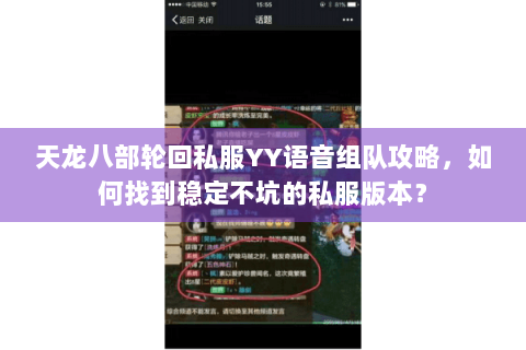 天龙八部轮回私服YY语音组队攻略，如何找到稳定不坑的私服版本？