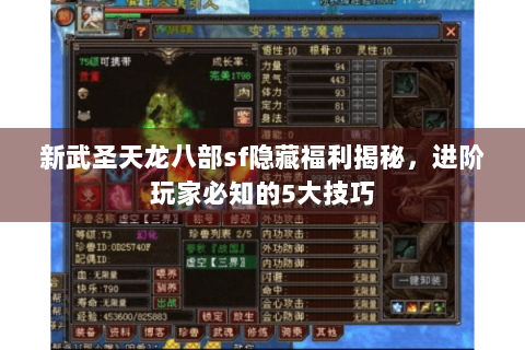 新武圣天龙八部sf隐藏福利揭秘，进阶玩家必知的5大技巧