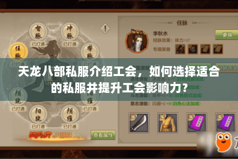 天龙八部私服介绍工会，如何选择适合的私服并提升工会影响力？